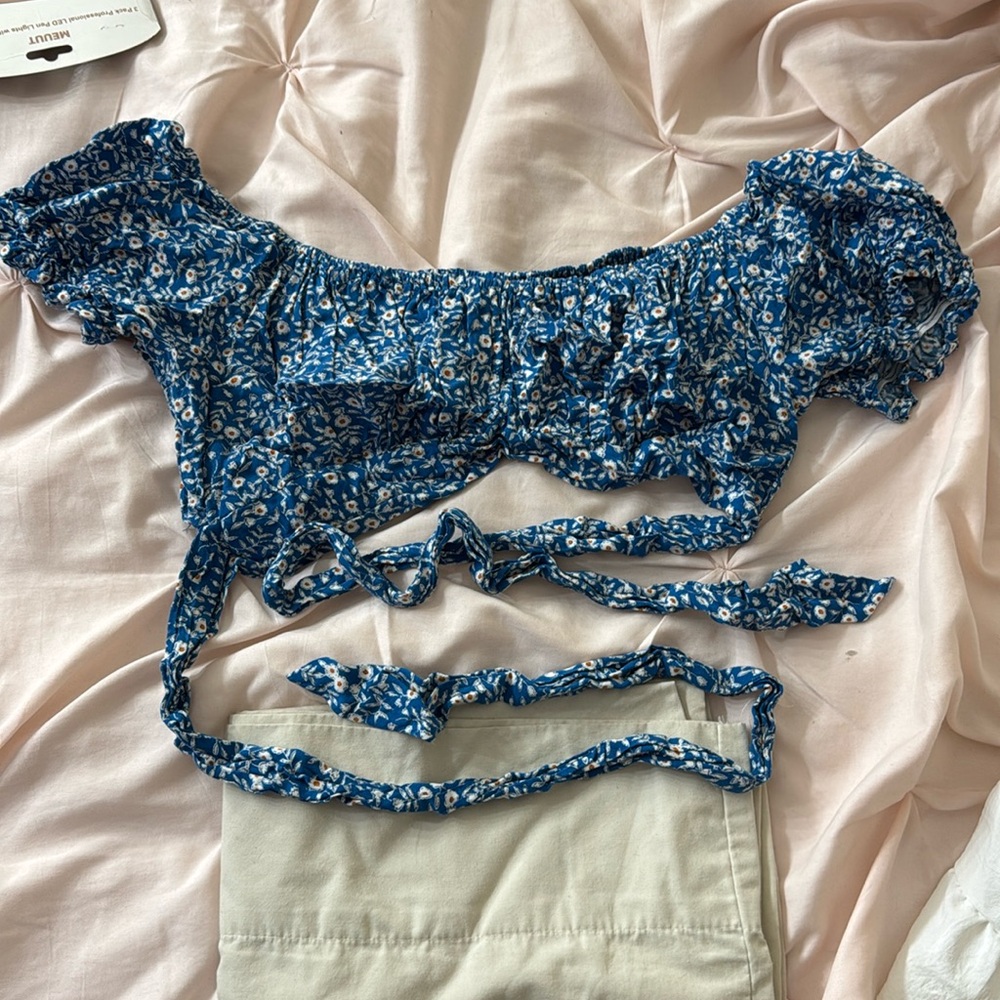 Blue floral shirt